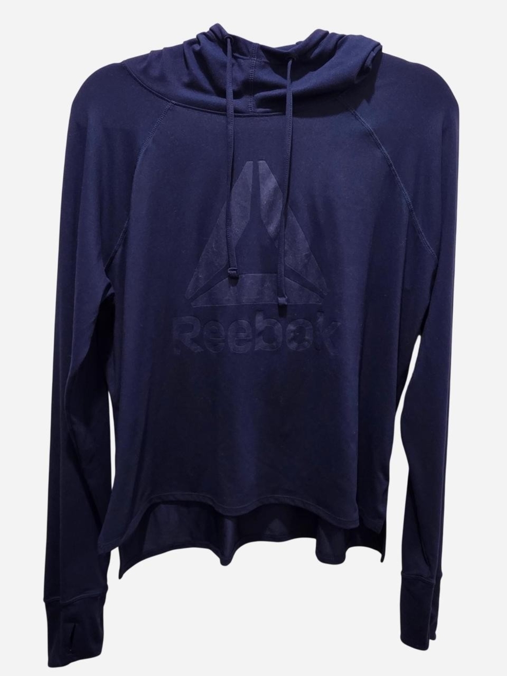 Reebok Navy Blue Pullover Hoodie with Subtle Logo